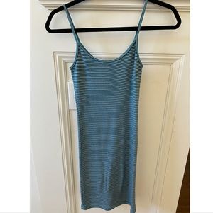 Brandy Melville Fitted Striped Tank Dress Blue Purple Cream OS